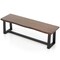 Costway 56.5"L Large Table Bench Wood Dining Bench with Wavy Edge & Metal Frame Coffee/Black